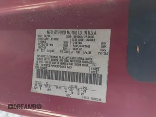 1999 Ford F-150 с VIN 1FTRX17WXXNA51165, выставлен на аукционе IAAI как лот 41707795 с пробегом Не указан миль и . История ставок и продаж доступна на DreamBid. Изображение 9.