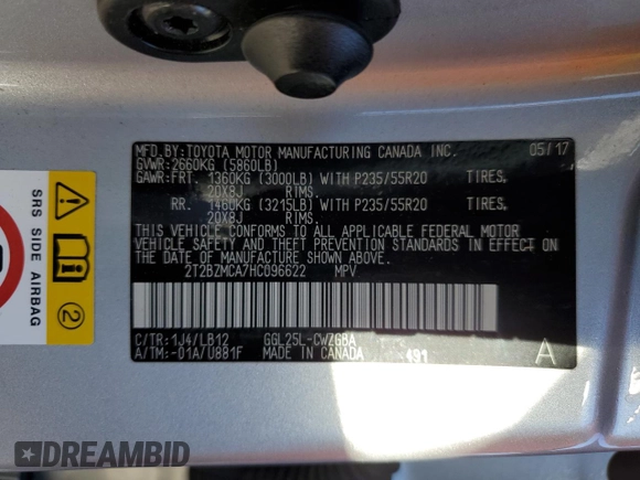 2017 Lexus RX with VIN 2T2BZMCA7HC096622, listed as a Copart auction lot 70014752 with 90,257 mi miles. Bid and sale history available at carsss.com. Image 13.