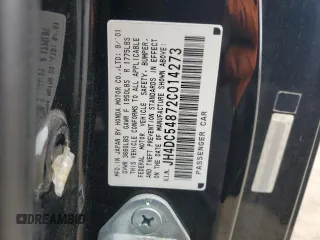 2002 Acura RSX Auto with VIN JH4DC54872C014273, listed as a Copart auction lot 69291754 with 210,147 mi miles and Salvage Title. Bid and sale history available at carsss.com. Image 12.