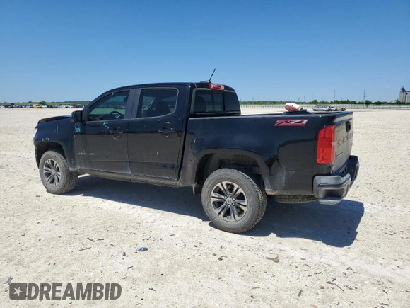 2021 Chevrolet Colorado 2WD Z71 with VIN 1GCGSDEN1M1227685, listed as a Copart auction lot 53321485 with 40,180 mi miles and Salvage title. Bid and sale history available at DreamBid. Image 2.