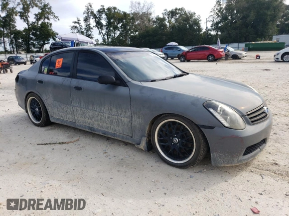 2005 Infiniti G35 with VIN JNKCV51E35M222777, listed as a Copart auction lot 73099604 with Not Provided miles and Salvage Title. Bid and sale history available at DreamBid. Image 4.
