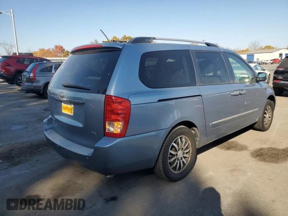 2011 Kia Sedona EX with VIN KNDMH4C75B6400923, listed as a Copart auction lot 75855444 with 76,205 mi miles and Salvage Title. Bid and sale history available at carsss.com. Image 3.