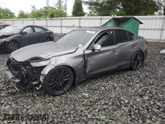 2018 Infiniti Q50 Luxe with VIN JN1EV7AR1JM433482, listed as a Copart auction lot 57093905 with Not provided miles and Salvage title. Bid and sale history available at DreamBid. Image 1.