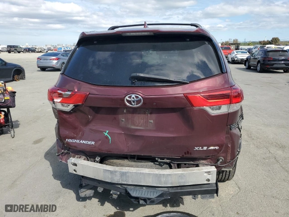 2017 Toyota Highlander XLE with VIN 5TDJZRFH6HS416431, listed as a Copart auction lot 50658395 with 183,269 mi miles and Salvage Title. Bid and sale history available at carsss.com. Image 6.