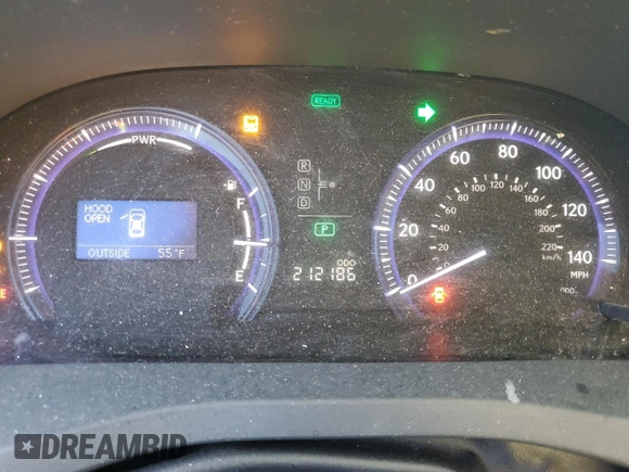 2010 Lexus HS 250h with VIN JTHBB1BA2A2005333, listed as a Copart auction lot 88473215 with 212,186 mi miles and Salvage Title. Bid and sale history available at DreamBid. Image 9.