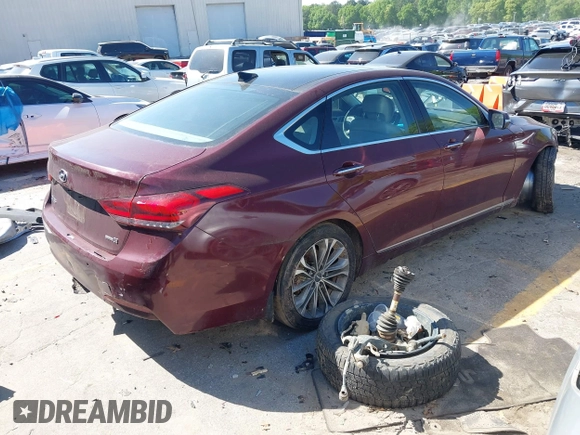 2015 Hyundai Genesis 3.8L with VIN KMHGN4JE3FU039163, listed as a IAAI auction lot 42050617 with 134,183 mi miles and . Bid and sale history available at DreamBid. Image 4.
