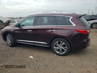 2013 Infiniti JX35 with VIN 5N1AL0MM1DC329248, listed as a Copart auction lot 58764914 with 77,482 mi miles and Salvage Title. Bid and sale history available at carsss.com. Image 2.