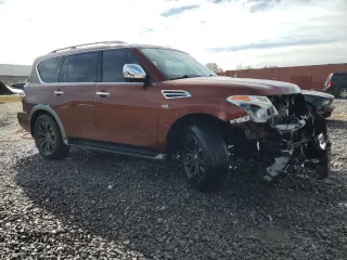 2018 Nissan Armada Platinum with VIN JN8AY2NF4J9330585, listed as a Copart auction lot 50586105 with 64,496 mi miles and Salvage Title. Bid and sale history available at carsss.com. Image 4.
