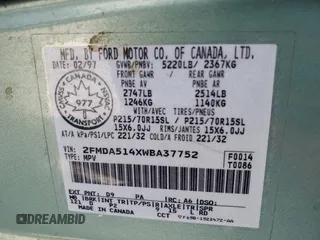 1998 Ford Windstar GL with VIN 2FMDA514XWBA37752, listed as a Copart auction lot 46063335 with 211,145 mi miles and Salvage Title. Bid and sale history available at carsss.com. Image 13.