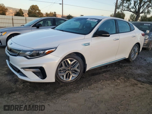2020 Kia Optima Hybrid EX with VIN KNAGU4LE9L5038493, listed as a Copart auction lot 80132994 with 49,490 mi miles and Clean Title. Bid and sale history available at carsss.com. Image 1.