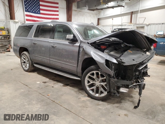 2019 Chevrolet Suburban Premier with VIN 1GNSKJKC7KR323435, listed as a Copart auction lot 43595885 with 79,813 mi miles and Salvage Title. Bid and sale history available at DreamBid. Image 4.