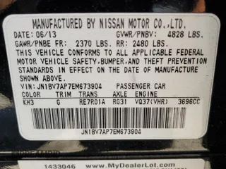 2014 Infiniti Q50 Premium with VIN JN1BV7AP7EM673904, listed as a Copart auction lot 63665865 with 88,544 mi miles and Clean title. Bid and sale history available at DreamBid. Image 12.