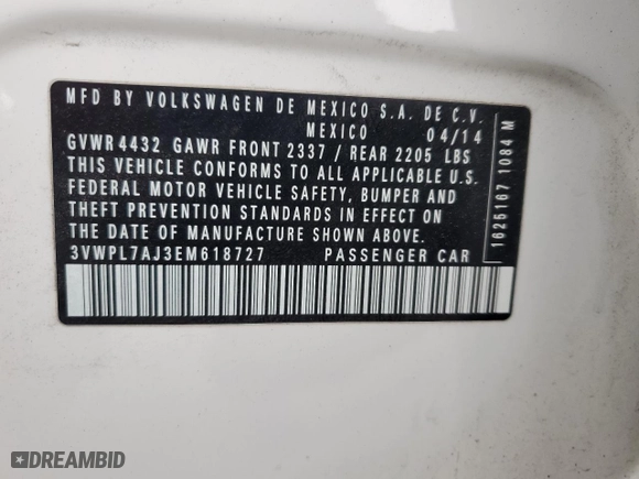 2014 Volkswagen Jetta SportWagen TDI w/Sunroof & Nav with VIN 3VWPL7AJ3EM618727, listed as a Copart auction lot 48531305 with 136,930 mi miles and Salvage Title. Bid and sale history available at carsss.com. Image 15.