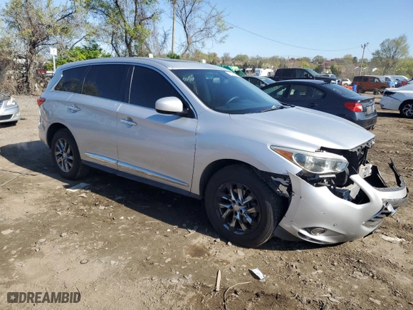 2013 Infiniti JX35 with VIN 5N1AL0MM3DC324326, listed as a Copart auction lot 52241375 with 139,880 mi miles and Salvage Title. Bid and sale history available at carsss.com. Image 4.
