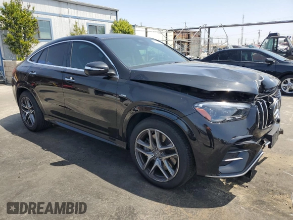 2024 Mercedes-Benz GLE 53 AMG with VIN 4JGFD6BB7RA981902, listed as a Copart auction lot 54250745 with 50,621 mi miles and Salvage title. Bid and sale history available at DreamBid. Image 4.