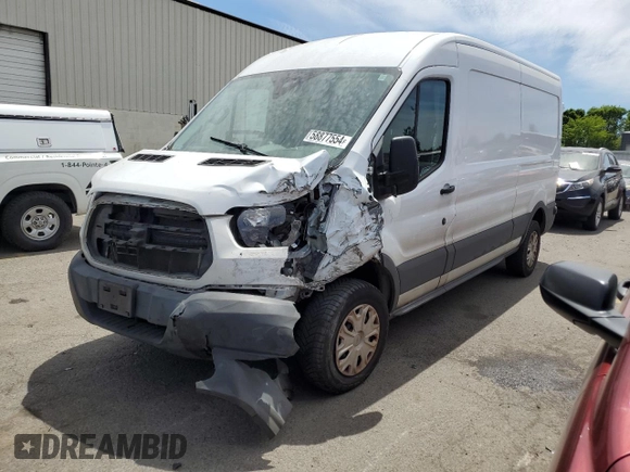2019 Ford Transit with VIN 1FTYR2CG6KKB30997, listed as a Copart auction lot 58877554 with 43,205 mi miles and Salvage Title. Bid and sale history available at carsss.com. Image 1.