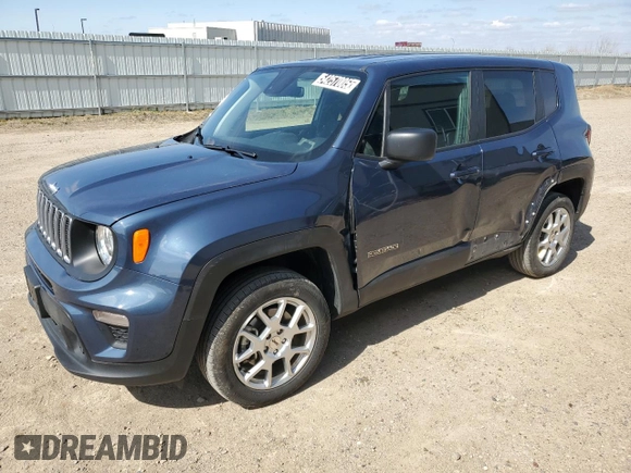 2023 Jeep Renegade Latitude with VIN ZACNJDB12PPP72954, listed as a Copart auction lot 54257005 with 25,320 mi miles and Clean Title. Bid and sale history available at carsss.com. Image 1.