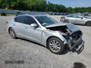 2015 Infiniti Q50 with VIN JN1BV7AR1FM391129, listed as a Copart auction lot 55142665 with 200,444 mi miles and Salvage title. Bid and sale history available at DreamBid. Image 4.