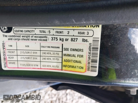 2015 Ford Focus SE с VIN 1FADP3F24FL361090, выставлен на аукционе IAAI как лот 42168233 с пробегом 138 282 миль миль и . История ставок и продаж доступна на DreamBid. Изображение 9.