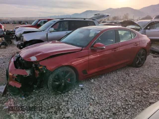 2022 Genesis G70 3.3T with VIN KMTG54TE3NU088591, listed as a Copart auction lot 85343234 with 43,764 mi miles and Salvage Title. Bid and sale history available at carsss.com. Image 1.