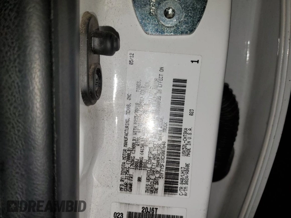 2012 Toyota Tundra 2WD Truck SR with VIN 5TFTY5F1XCX007648, listed as a Copart auction lot 43473225 with 244,780 mi miles and Salvage Title. Bid and sale history available at carsss.com. Image 12.