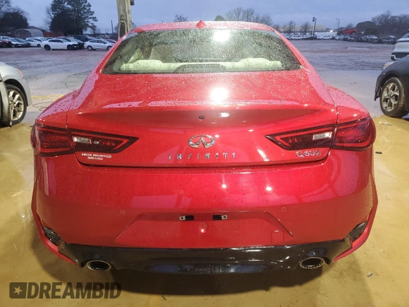 2021 Infiniti Q60 Red Sport 400 with VIN JN1FV7LK0MM530441, listed as a Copart auction lot 45025825 with 17,319 mi miles and Salvage title. Bid and sale history available at DreamBid. Image 6.