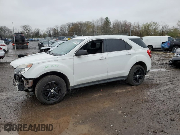2016 Chevrolet Equinox LS with VIN 2GNALBEK9G1128731, listed as a Copart auction lot 51890585 with 93,980 mi miles and Salvage Title. Bid and sale history available at carsss.com. Image 1.