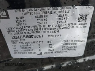 2022 Buick Envision Preferred with VIN LRBAZLR40ND160377, listed as a IAAI auction lot 41800820 with Not Provided miles. Bid and sale history available at carsss.com. Image 9.