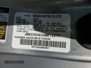 2004 Infiniti G35 w/Leather with VIN JNKCV54E44M818877, listed as a Copart auction lot 74137974 with Not Provided miles and Non Repairable. Bid and sale history available at DreamBid. Image 13.