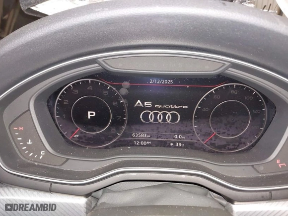 2018 Audi A5 Sportback Prestige with VIN WAUFNCF58JA011045, listed as a IAAI auction lot 41594382 with 63,583 mi miles. Bid and sale history available at carsss.com. Image 7.
