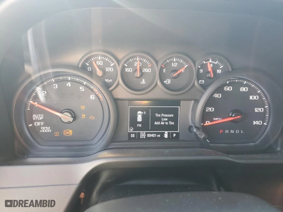 2021 Chevrolet Silverado 1500 Custom with VIN 1GCPYBEK8MZ192069, listed as a Copart auction lot 48770685 with 69,401 mi miles and Salvage Title. Bid and sale history available at carsss.com. Image 9.