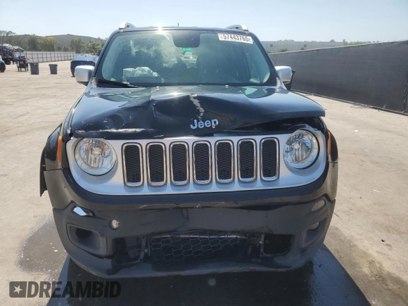 2017 Jeep Renegade Limited with VIN ZACCJADB2HPE38679, listed as a Copart auction lot 57443765 with 190,674 mi miles and Salvage title. Bid and sale history available at DreamBid. Image 5.