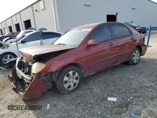 2004 Kia Spectra LX z VIN KNAFE121445046671, wystawiony jako Copart lot #58337465 z przebiegiem Nie podano mil oraz Szkoda całkowita • Salvage title. Historia ofert i sprzedaży dostępna na DreamBid. Obrazek 1.