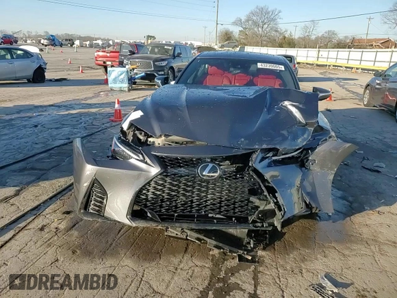2023 Lexus IS with VIN JTHAP1D20P5002277, listed as a Copart auction lot 43239005 with 25,654 mi miles and Salvage Title. Bid and sale history available at carsss.com. Image 14.