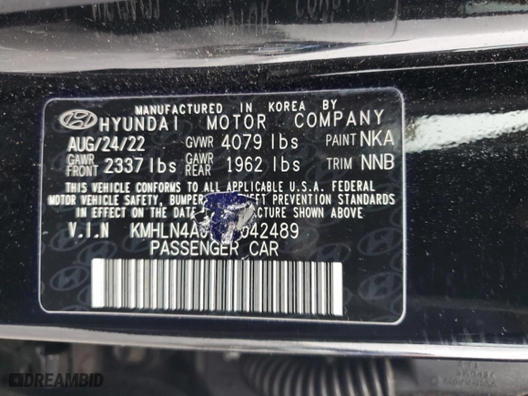 2023 Hyundai Elantra Hybrid Limited with VIN KMHLN4AJ8PU042489, listed as a Copart auction lot 50449625 with 24,398 mi miles and Salvage Title. Bid and sale history available at carsss.com. Image 14.