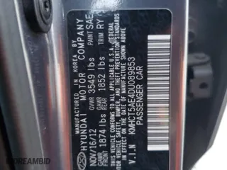 2013 Hyundai Accent GL with VIN KMHCT5AE4DU089853, listed as a Copart auction lot 71765464 with 113,301 mi miles and Salvage Title. Bid and sale history available at carsss.com. Image 13.