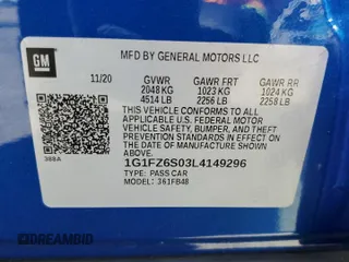 2020 Chevrolet Bolt EV Premier с VIN 1G1FZ6S03L4149296, выставлен на аукционе Copart как лот 58961725 с пробегом 34 179 миль миль и Списание • Salvage title. История ставок и продаж доступна на DreamBid. Изображение 13.