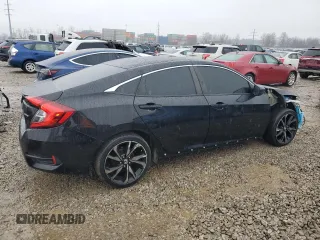 2019 Honda Civic Sport with VIN 2HGFC2F83KH550562, listed as a Copart auction lot 43121715 with 83,035 mi miles and Salvage title. Bid and sale history available at DreamBid. Image 3.