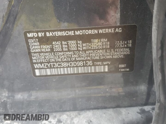 2017 MINI Countryman Cooper S z VIN WMZYT3C38H3D98136, wystawiony jako Copart lot #73299934 z przebiegiem Nie podano mil oraz Szkoda całkowita • Salvage title. Historia ofert i sprzedaży dostępna na DreamBid. Obrazek 14.