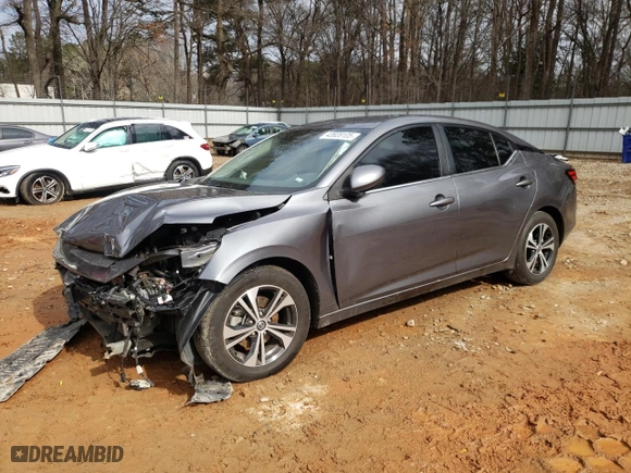 2021 Nissan Sentra SV with VIN 3N1AB8CV2MY236071, listed as a Copart auction lot 43928105 with 88,054 mi miles and Salvage Title. Bid and sale history available at carsss.com. Image 1.