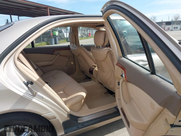 2002 Mercedes-Benz S-Class 4.3L with VIN WDBNG70J82A225944, listed as a IAAI auction lot 41669752 with 133,143 mi miles. Bid and sale history available at carsss.com. Image 8.