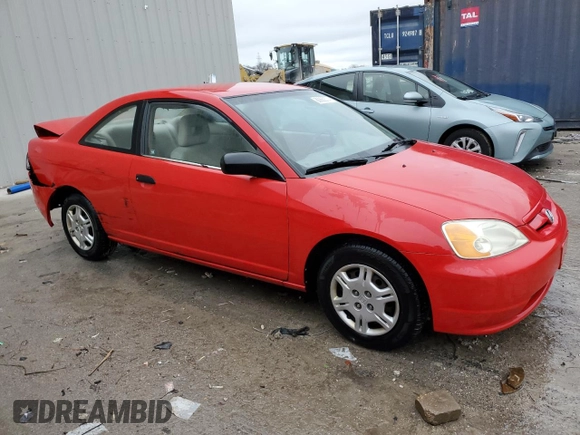 2001 Honda Civic LX with VIN 1HGEM215X1L107638, listed as a Copart auction lot 80860374 with 281,478 mi miles and Non Repairable. Bid and sale history available at carsss.com. Image 4.