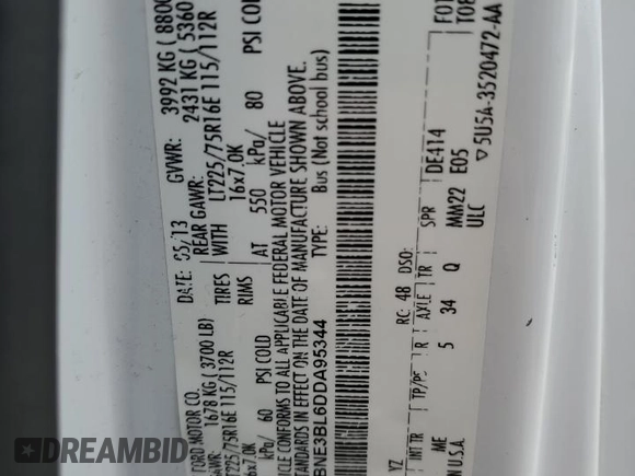 2013 Ford Econoline Passenger XL z VIN 1FBNE3BL6DDA95344, wystawiony jako Copart lot #53704825 z przebiegiem 204 281 mil mil oraz Czysty tytuł • Clean title. Historia ofert i sprzedaży dostępna na DreamBid. Obrazek 13.