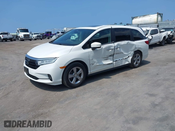 2022 Honda Odyssey EX-L with VIN 5FNRL6H79NB054120, listed as a IAAI auction lot 41694040 with 55,036 mi miles and . Bid and sale history available at DreamBid. Image 17.