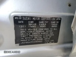 2012 Suzuki SX4 Crossover with VIN JS2YB5A39C6304860, listed as a Copart auction lot 80044744 with 79,927 mi miles and Salvage Title. Bid and sale history available at carsss.com. Image 12.