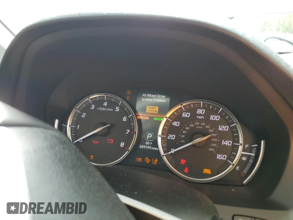 2020 Acura MDX Sport Hybrid w/Advance Pkg with VIN 5J8YD7H72LL001155, listed as a Copart auction lot 76534484 with 49,749 mi miles and Salvage Title. Bid and sale history available at carsss.com. Image 9.
