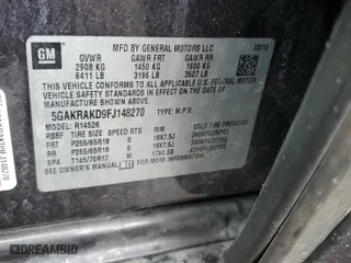 2015 Buick Enclave Convenience with VIN 5GAKRAKD9FJ148270, listed as a Copart auction lot 45584125 with 204,169 mi miles and Salvage Title. Bid and sale history available at carsss.com. Image 13.