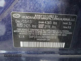 2014 Hyundai Sonata GLS with VIN 5NPEB4AC6EH860818, listed as a Copart auction lot 47444715 with 117,438 mi miles and Non Repairable. Bid and sale history available at carsss.com. Image 12.