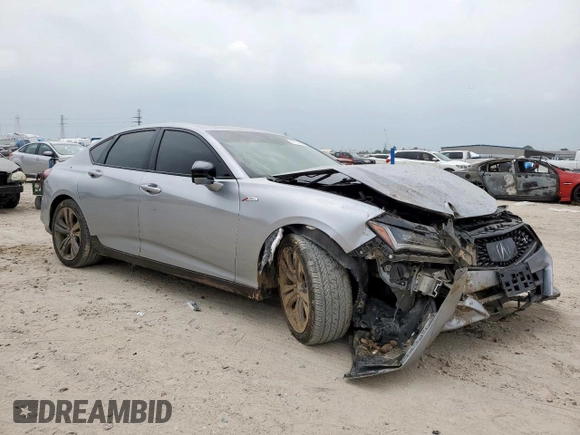 2022 Acura TLX w/A-Spec Package with VIN 19UUB5F5XNA005186, listed as a Copart auction lot 57775855 with 29,003 mi miles and Salvage title. Bid and sale history available at DreamBid. Image 4.