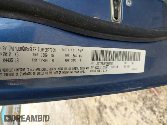2007 Jeep Patriot Sport with VIN 1J8FT28W67D336432, listed as a IAAI auction lot 41906917 with 186,843 mi miles and . Bid and sale history available at DreamBid. Image 9.